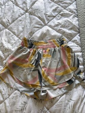 CALIA by Carrie Underwood Pastel Stripe Athletic Shorts - Yellow, Pink, Gray